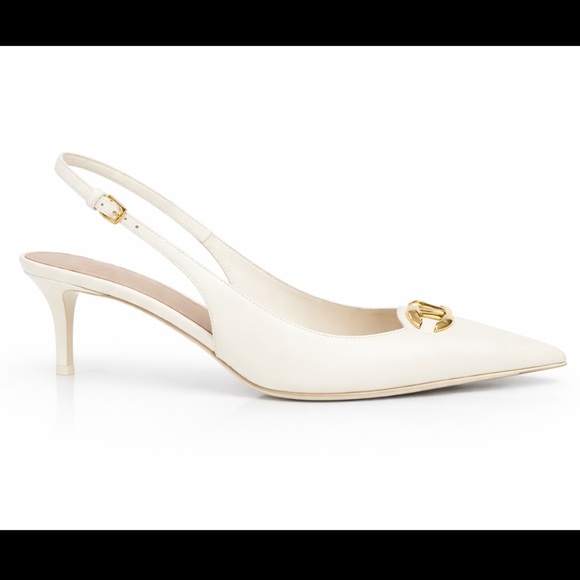 Valentino Shoes - Valentino Women's Cream and Gold Pointed Heels